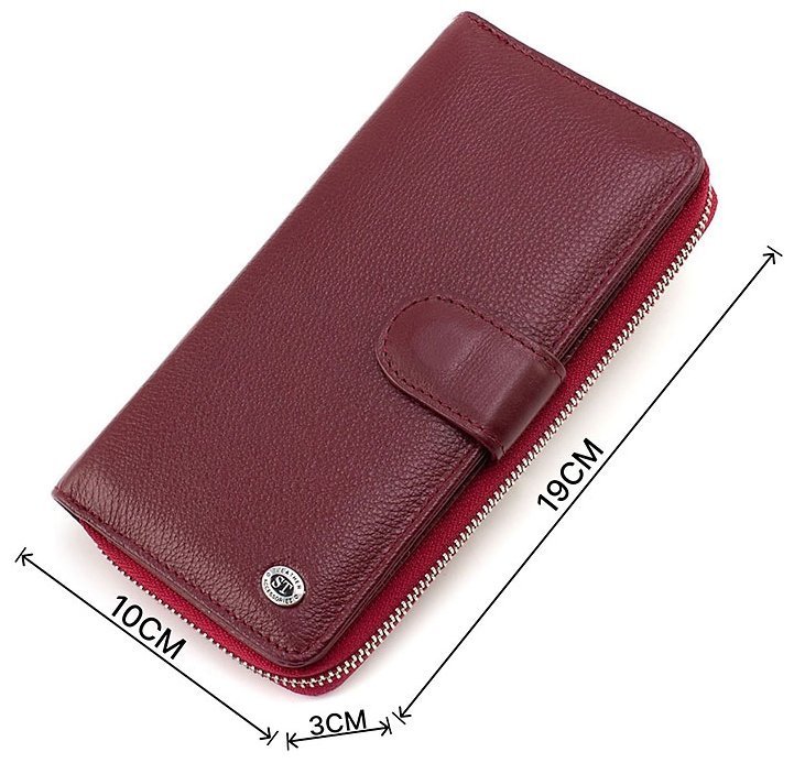Большой бордовый женский кошелек из натуральной кожи ST Leather 1767369 modnotak фото №3