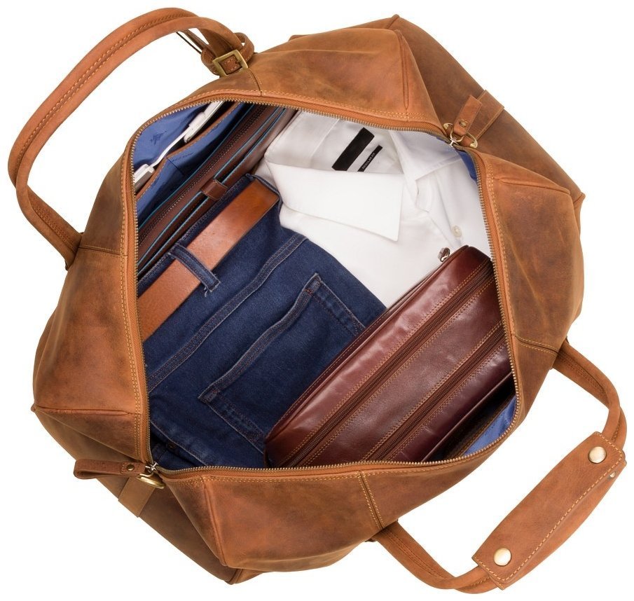 Дорожная сумка из винтажной кожи коричневого цвета Visconti Explorer 77369