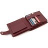 Женский кошелек из натуральной кожи бордового цвета с блоком для карт ST Leather 1767469 - 4