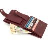 Женский кошелек из натуральной кожи бордового цвета с блоком для карт ST Leather 1767469 - 7