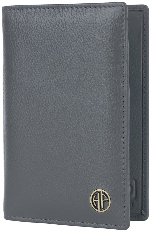 Обложка из фактурной кожи для паспорта с отделением для карточек  Hammonds Flycatcher PH602 серого цвета 107969 modnotak фото №5