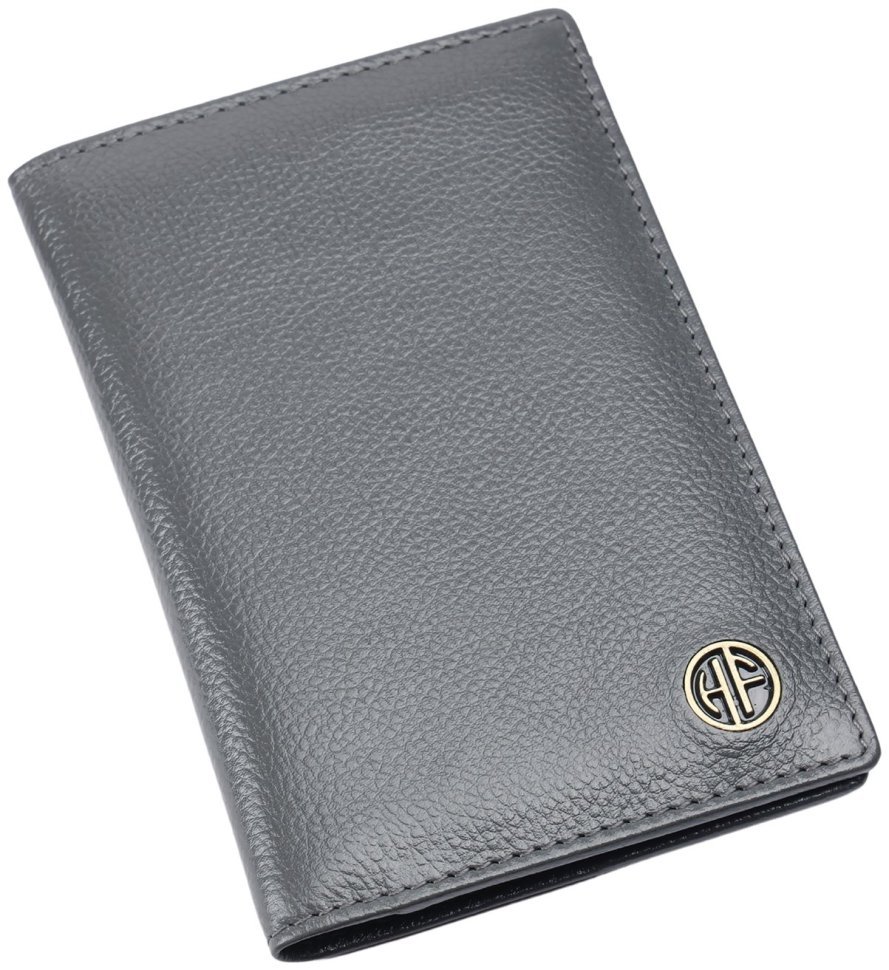 Обложка из фактурной кожи для паспорта с отделением для карточек  Hammonds Flycatcher PH602 серого цвета 107969 modnotak фото №6