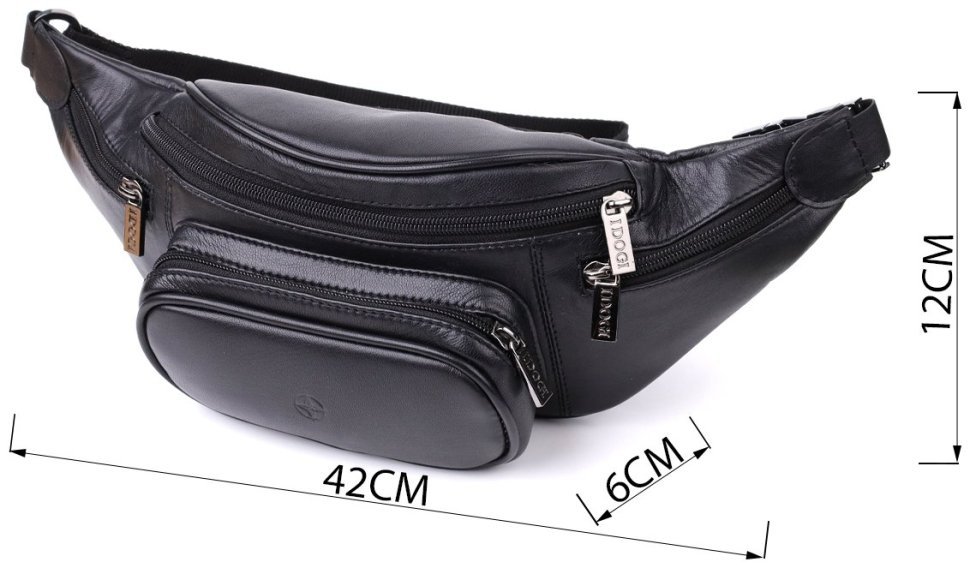 Городская мужская сумка бананка из гладкой кожи черного цвета Tony Perotti 108369 фото №3 Городская мужская сумка бананка из гладкой кожи черного цвета Tony Perotti 108369 modnotak фото №3