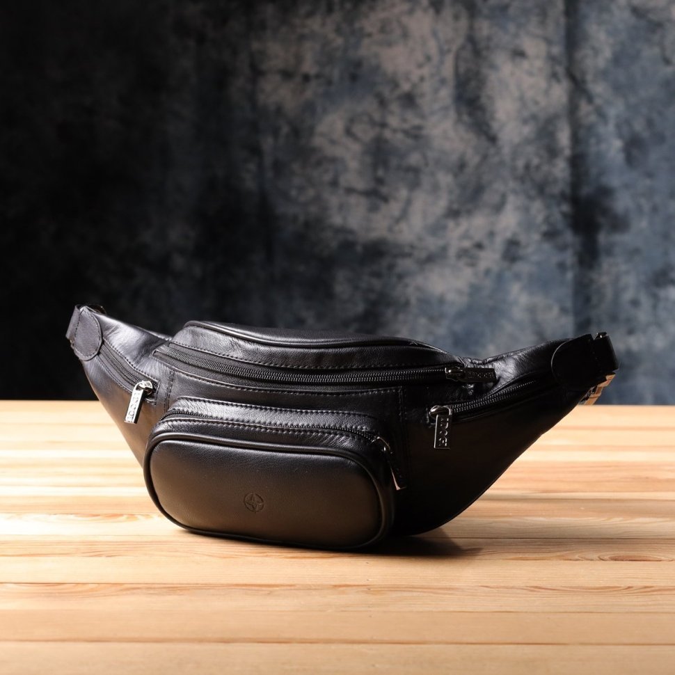 Городская мужская сумка бананка из гладкой кожи черного цвета Tony Perotti 108369 фото №9 Городская мужская сумка бананка из гладкой кожи черного цвета Tony Perotti 108369 modnotak фото №9