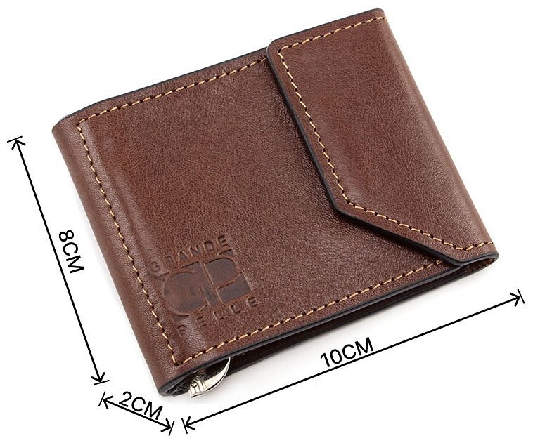 Стильный кожаный зажим для бумажных купюр Grande Pelle (13032) modnotak фото №3