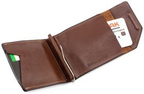 Стильный кожаный зажим для бумажных купюр Grande Pelle (13032)