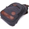 Текстильна чоловіча сумка-рюкзак чорного кольору на дві блискавки Vintagе 2422172 - 3