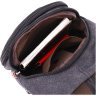 Текстильна чоловіча сумка-рюкзак чорного кольору на дві блискавки Vintagе 2422172 - 5