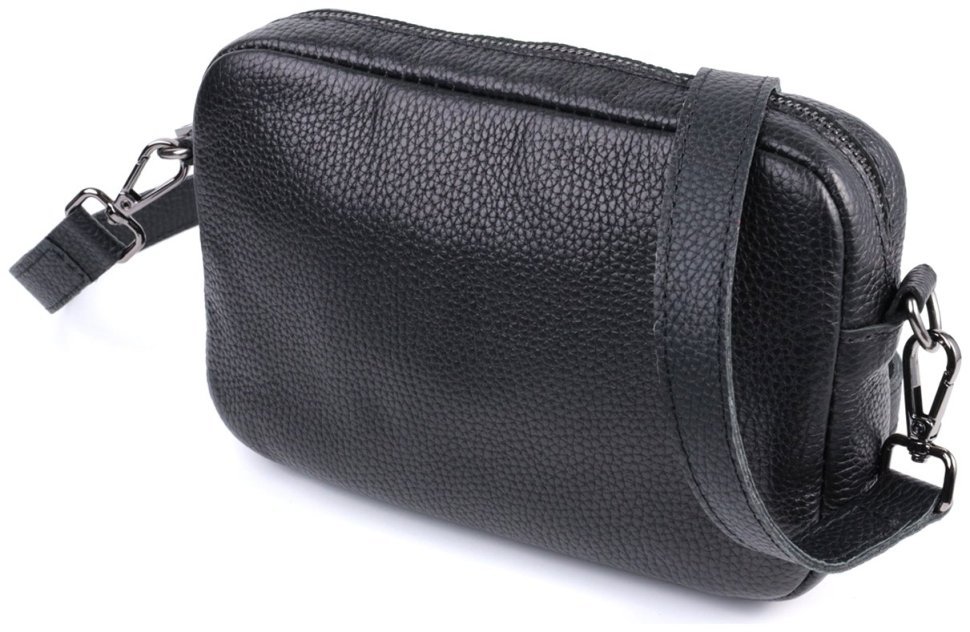 Фактурная кожаная сумка кросс-боди черного цвета Shvigel 2422842 Черная modnotak фото №1