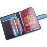 Качественная обложка для паспорта из натуральной кожи синего цвета Visconti Sumba 68769 - 2