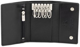 Черная ключница из натуральной кожи на кнопках Visconti 68869