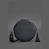 Темно-синяя женская кожаная сумка-кроссбоди круглой формы BlankNote Tablet 78869 - 5