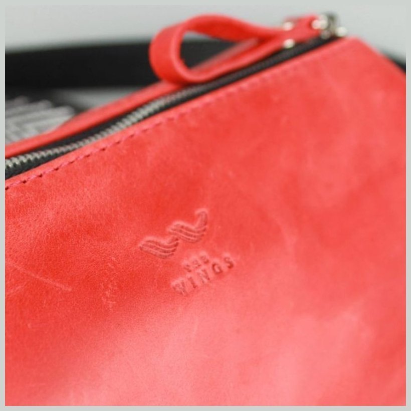 Маленькая женская сумка-кроссбоди из кожи крейзи хорс красного цвета BlankNote Cylinder 78969