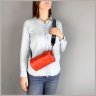 Маленька жіноча сумка-кроссбоді зі шкіри крейзі хорс червоного кольору BlankNote Cylinder 78969 - 6