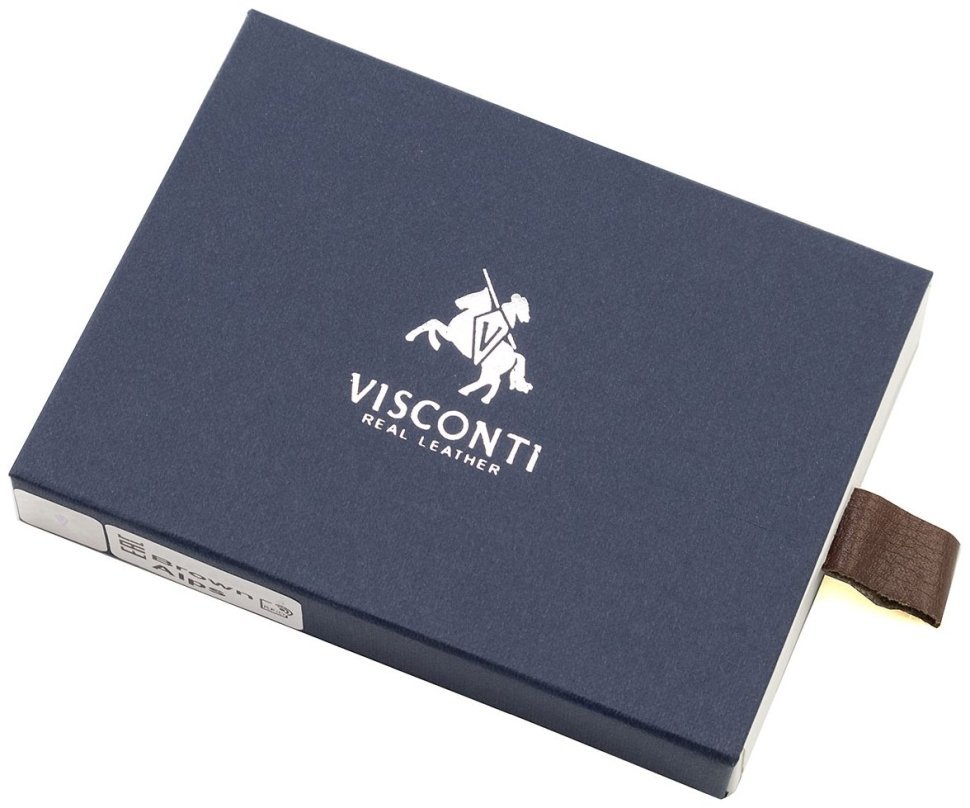 Тонкий картхолдер из натуральной кожи коричневого цвета Visconti 79469 modnotak фото №8