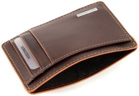 Тонкий картхолдер из натуральной кожи коричневого цвета Visconti 79469