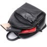 Маленький жіночий рюкзак з натуральної шкіри чорного кольору Vintage 2422434 - 5
