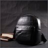 Маленький жіночий рюкзак з натуральної шкіри чорного кольору Vintage 2422434 - 7