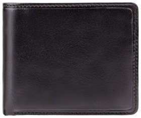 Черное мужское портмоне из натуральной кожи без застежки Visconti Raffle 70670