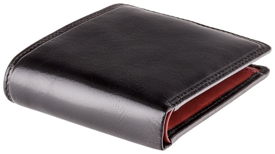 Черное мужское портмоне из натуральной кожи без застежки Visconti Raffle 70670