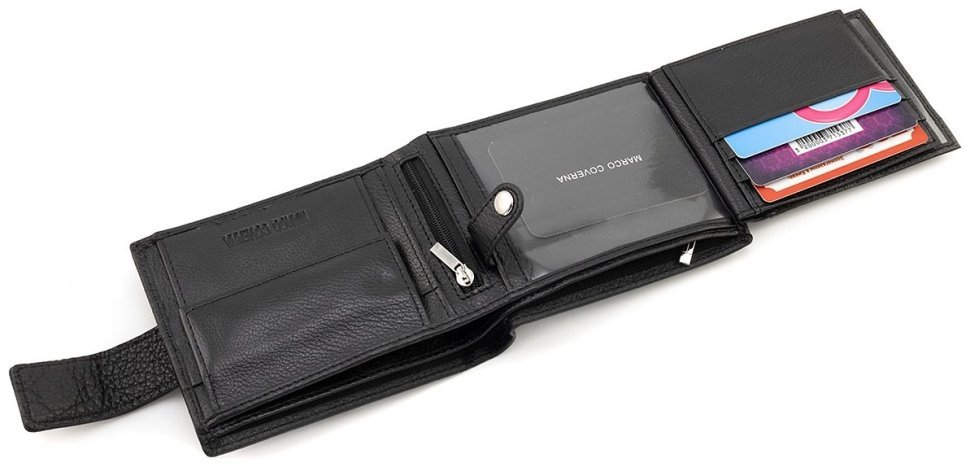 Чоловічий портмоне з натуральної шкіри із блоком прозорих відділень Marco Coverna 90870 modnotak фото №7