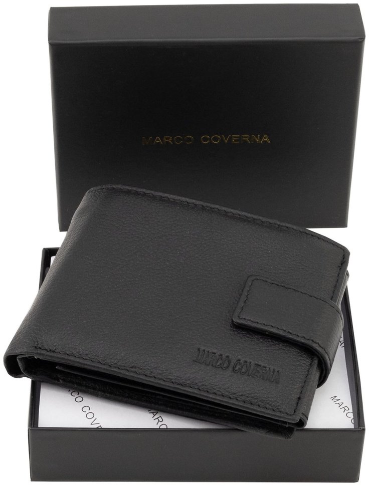 Чоловічий портмоне з натуральної шкіри із блоком прозорих відділень Marco Coverna 90870 modnotak фото №8