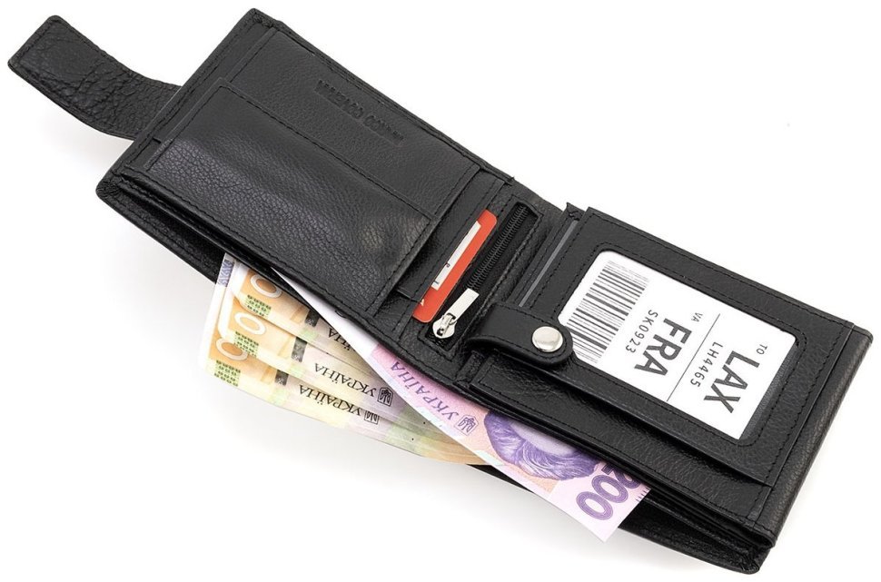 Чоловічий портмоне з натуральної шкіри із блоком прозорих відділень Marco Coverna 90870 modnotak фото №4