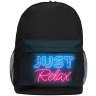 Подростковый рюкзак на каждый день, черного цвета с неоновой надписью "Just Relax" BL 111270 modnotak фото - 1