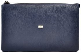 Жіночий клатч із натуральної зернистої шкіри синього кольору Desisan 81570