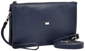 Жіночий клатч із натуральної зернистої шкіри синього кольору Desisan 81570