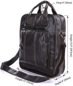 Вертикальна сумка трансформер з натуральної шкіри VINTAGE STYLE (14068)