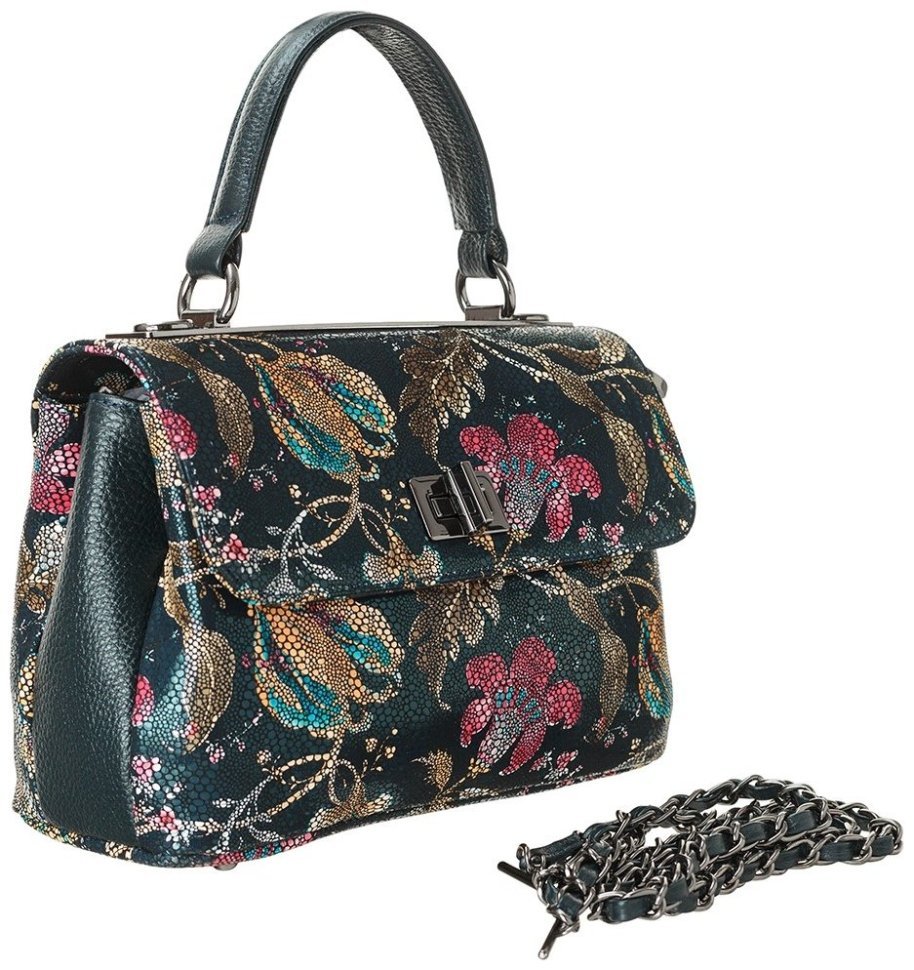 Компактная женская сумка из натуральной кожи Desisan 81670 синего цвета modnotak фото №2