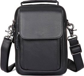 Чоловіча невелика шкіряна сумка через плече з ручкою VINTAGE STYLE (14518)