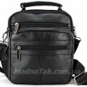 Шкіряна чоловіча сумочка чорного кольору Leather Bag Collection (10149) - 2