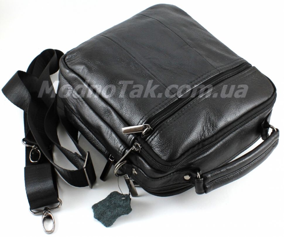 Кожаная мужская сумочка черного цвета Leather Bag Collection (10149)