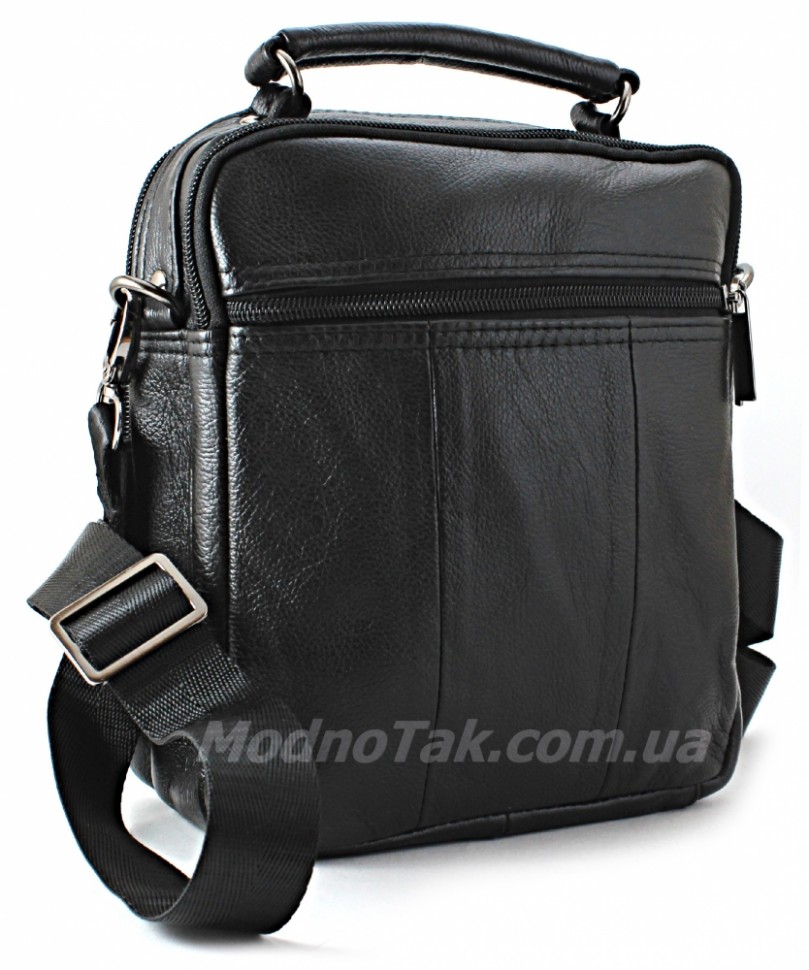 Кожаная мужская сумочка черного цвета Leather Bag Collection (10149)
