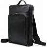 Кожаный большой рюкзак черного цвета для ноутбука 17 дюймов TARWA (19777) - 1