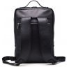 Кожаный большой рюкзак черного цвета для ноутбука 17 дюймов TARWA (19777) - 5