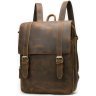 Качественный кожаный рюкзак коричневого цвета VINTAGE STYLE (14872) - 2