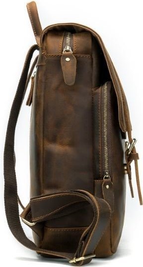 Якісний шкіряний рюкзак коричневого кольору VINTAGE STYLE (14872)