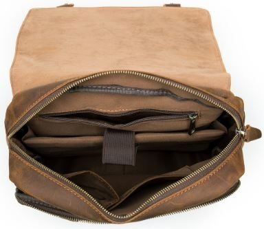 Якісний шкіряний рюкзак коричневого кольору VINTAGE STYLE (14872)