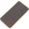 Шкіряний чоловічий купюрник коричневого кольору з дизайнерським малюнком Vintage (14384) - 3