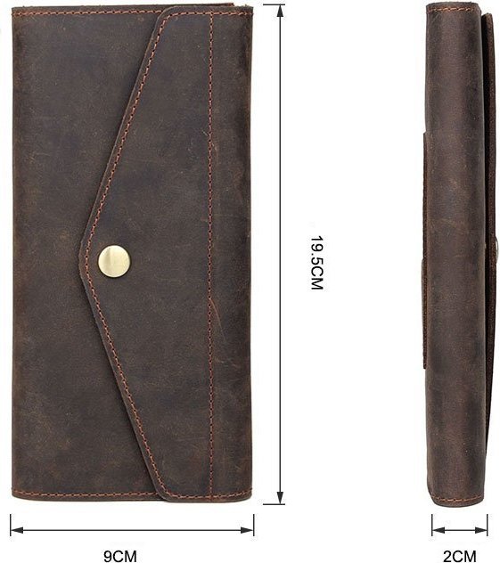 Мужской классический кошелек из винтажной кожи коричневого цвета Vintage (14961)