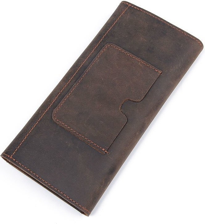 Мужской классический кошелек из винтажной кожи коричневого цвета Vintage (14961)