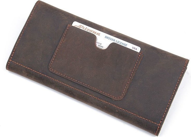 Чоловічий класичний гаманець з вінтажній шкіри коричневого кольору Vintage (14961)