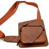 Тонкая мужская сумка-кобура из винтажной кожи рыжего цвета TARWA (19684) - 5