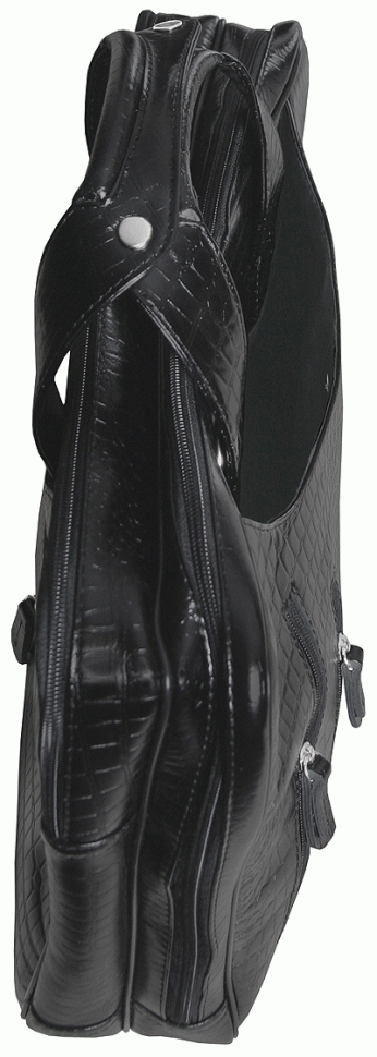 Кожаная сумка для ноутбука 15.6″ черного цвета Vip Collection 102670 (КРОКО) modnotak фото №5