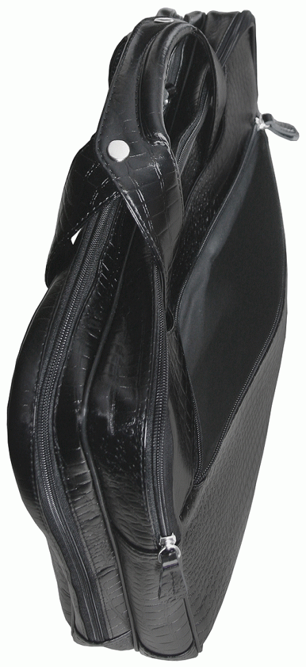 Кожаная сумка для ноутбука 15.6″ черного цвета Vip Collection 102670 (КРОКО) modnotak фото №6