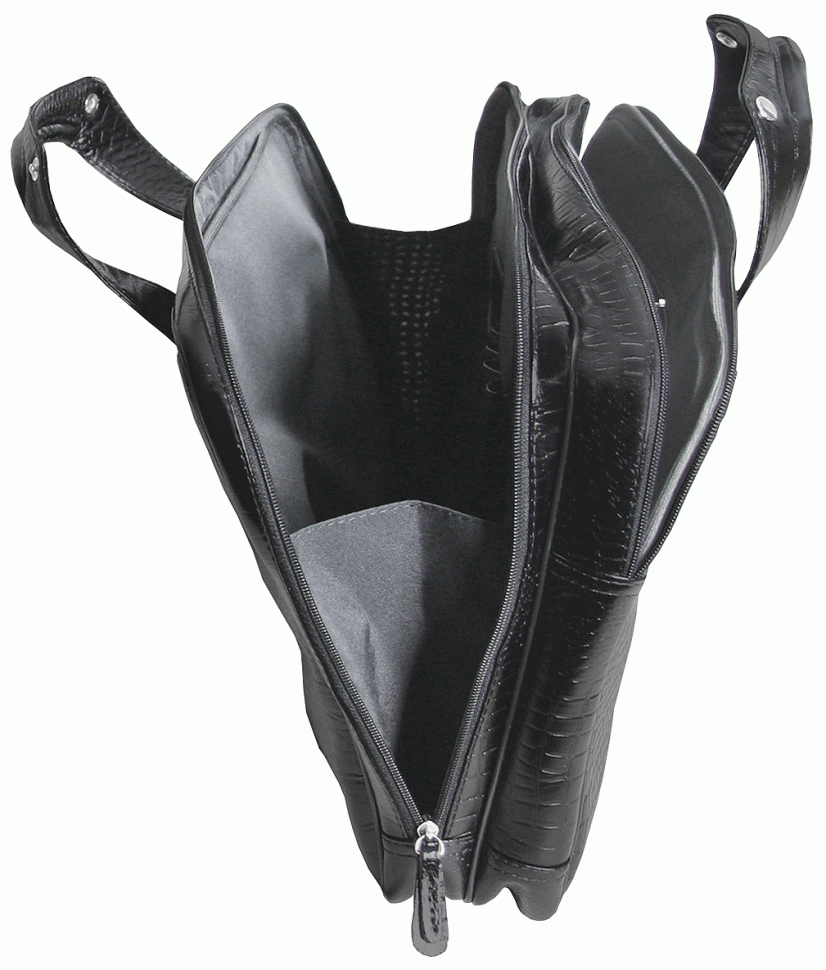 Кожаная сумка для ноутбука 15.6″ черного цвета Vip Collection 102670 (КРОКО) modnotak фото №7