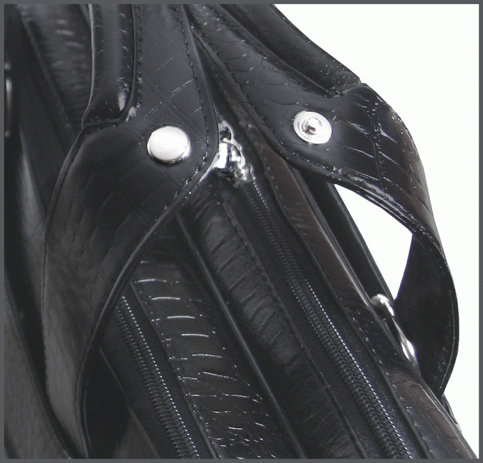 Кожаная сумка для ноутбука 15.6″ черного цвета Vip Collection 102670 (КРОКО) modnotak фото №10